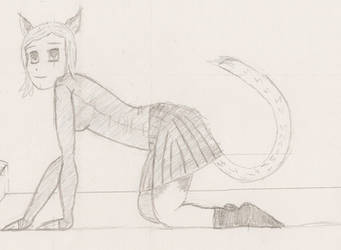 Cat girl crawling