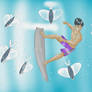 Encountered Flying Fish While Surfing