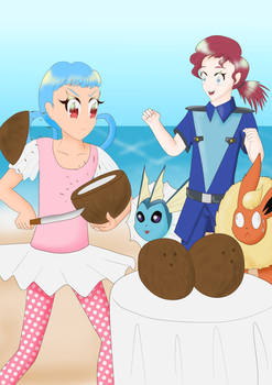 Cut coconut
