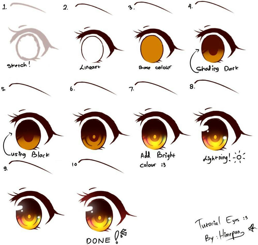 Tutorial Simple Eyes shading 3~ by HimeBell on DeviantArt