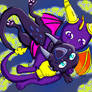 Spyro and Cynder chibi love