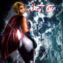 power Girl on the clouds