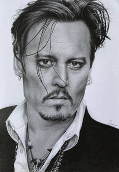 Johnny depp graphite drawing