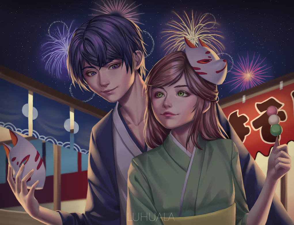 Marius and Rosa - Festival in Japan by Luhuala on DeviantArt