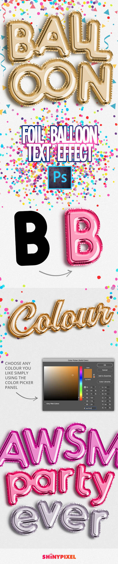 Foil Balloon Text Effect for Photoshop
