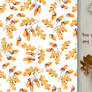 Autumn Watercolor Seamless Patterns Set