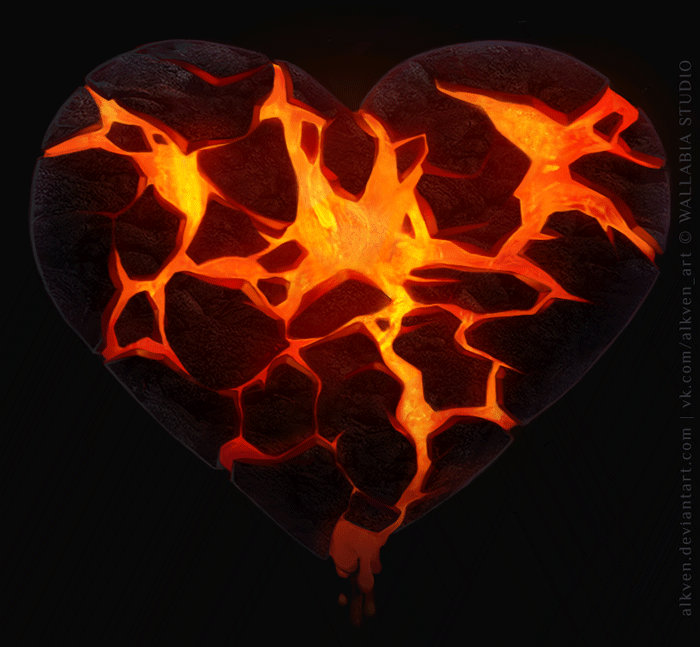 Сердце кипит. Огненное сердце. Сердце в огне. Пылающие сердца. Лава.