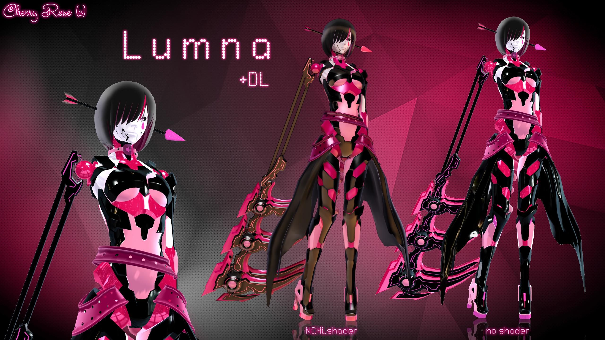 MMD model - Kuroyu-styled Lumna (DL) by CherryRoseC