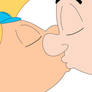 Arnold and Helga kissing