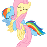 Singing and Hugging Fluttershy and Rainbow Dash