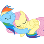 Fluttershy And Rainbow Dash Sleeping