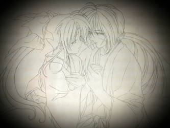 BOCETO DE KENSHIN Y KAORU