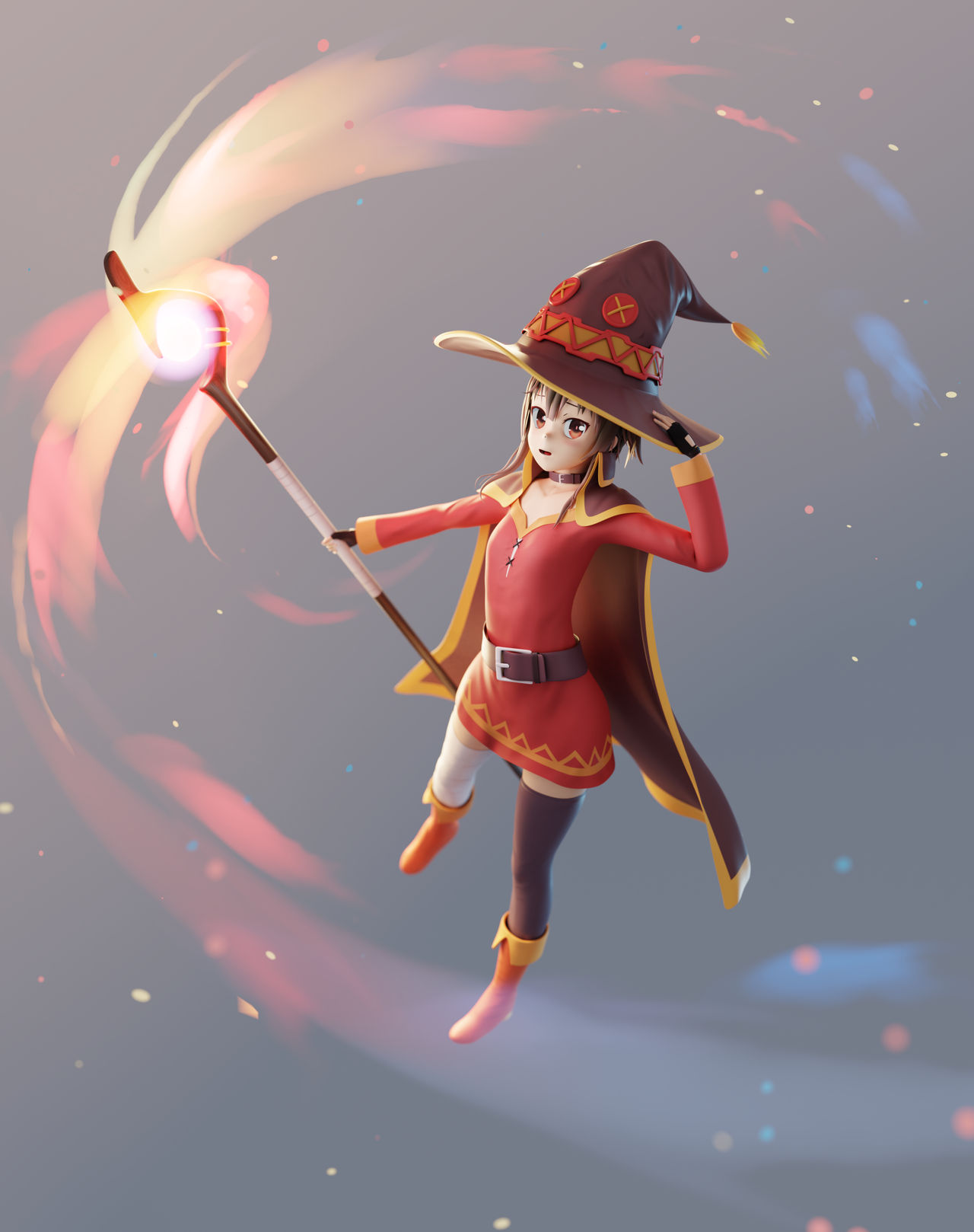 Megumin Render 2 - 3D model by Eda3DX on DeviantArt