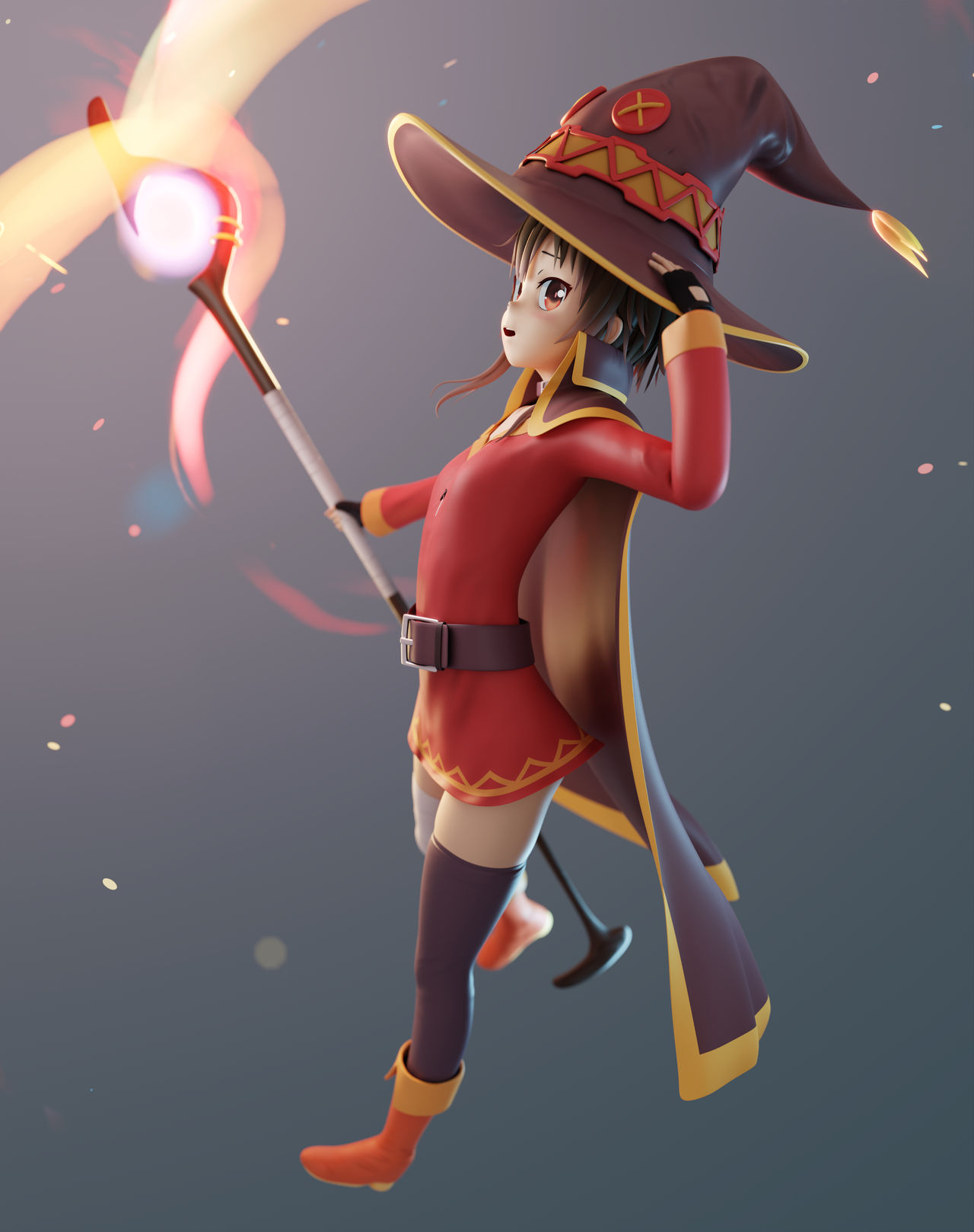 Fall Megumin Megumin Falling Render - Megumin 3D model by Eda3DX on DeviantArt