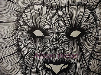 Abstract Lion Inked