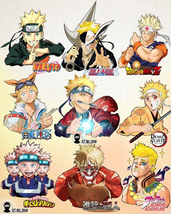 Naruto(shippuden)-en-varios-estilos-de-anime by luismiguelbastidas