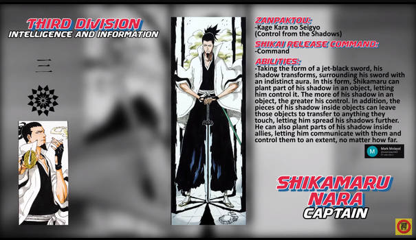 Shikai of Konoha 12 as Gotei 13 Captains Shikamaru