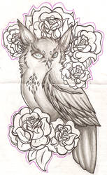 owl tattoo sketch.