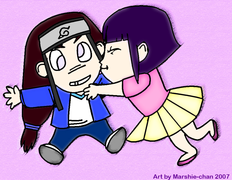 Chibi Neji and Hinata... Kiss