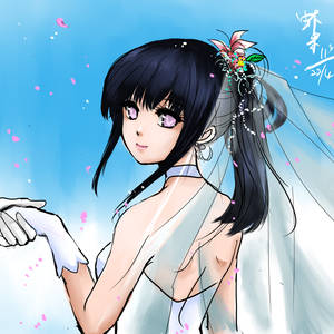 Hinata in wedding gown