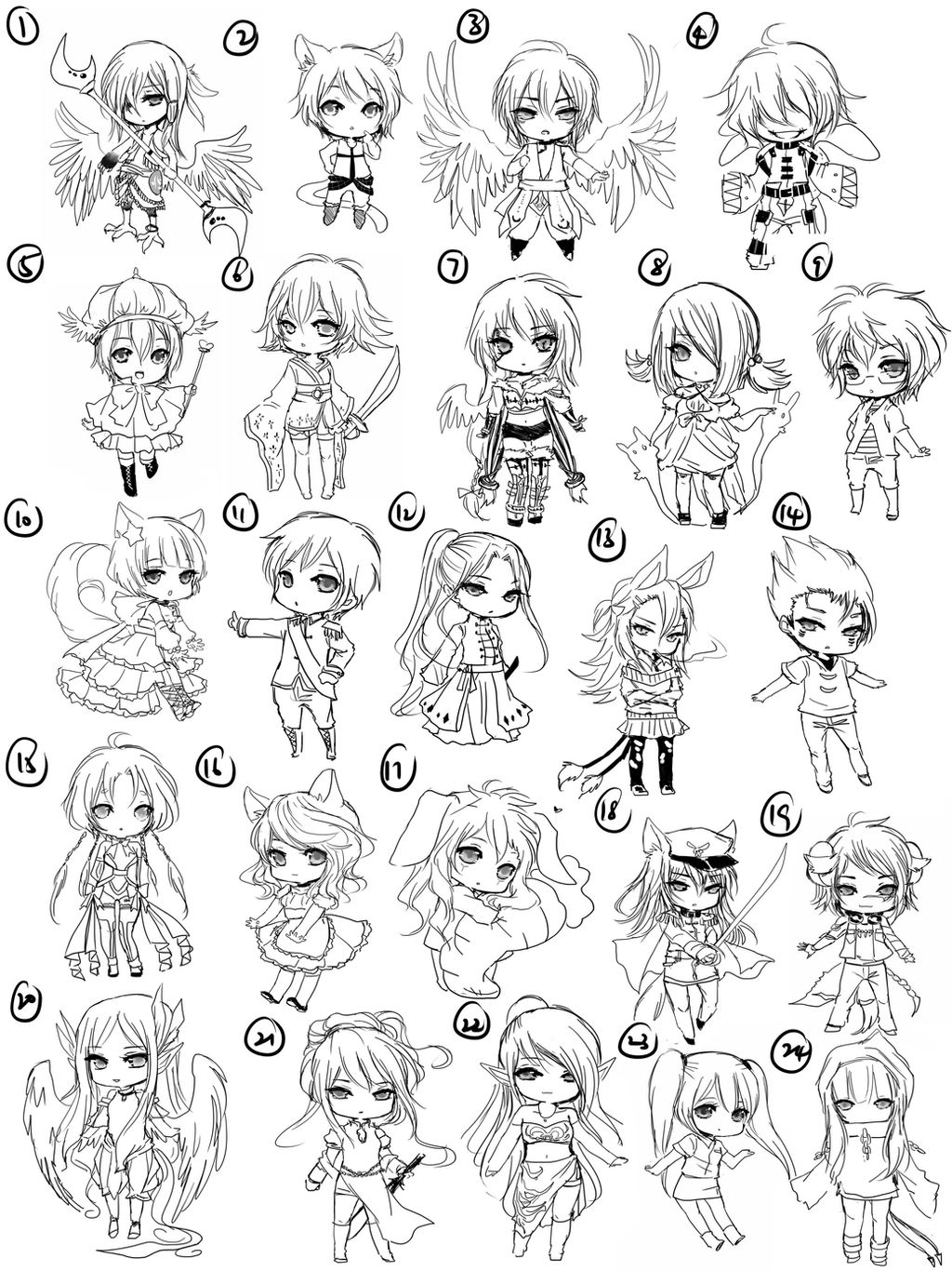 Free Chibi Sketch Batch 1 By Shrimpheby On Deviantart