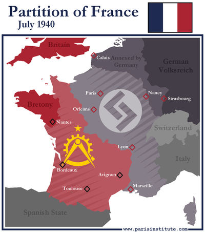 France Partition Map Partition of France, July 1940 - The Steel Veil by sunnycannot on ...