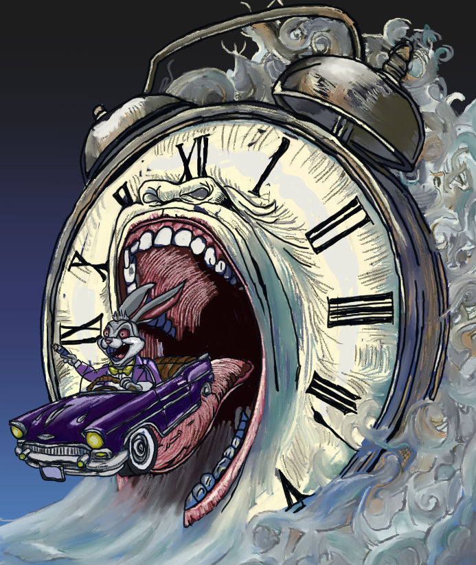 Rabbit and Clock by sjbyyc on DeviantArt