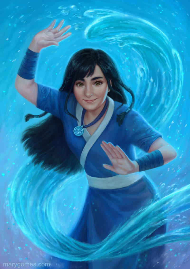 Waterbender Drawing Waterbender by marygomesart on DeviantArt