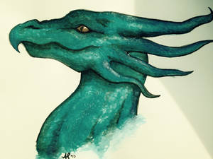 Teal Dragon(Watercolor)