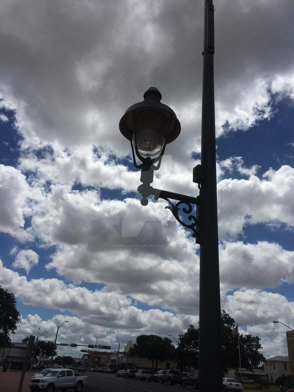 Street light among the clouds