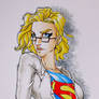Supergirl watercolor painting
