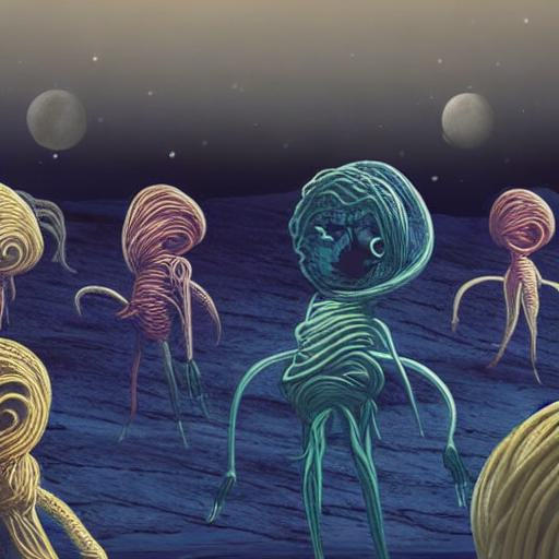 spaghetti aliens (ai conversion alien moon) by tomsbadart on DeviantArt