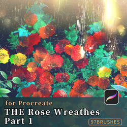 97 Rose Wreath Brushes with rich details