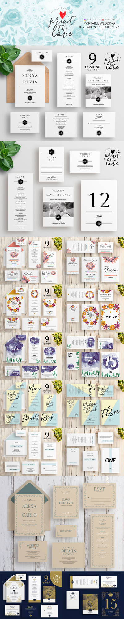 Printable Wedding Invitation Suites