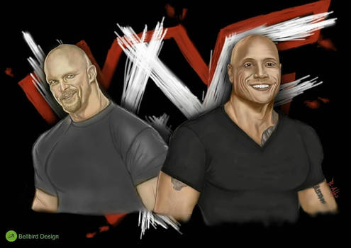 Dwayne 'The Rock'Johnson  Stone Cold Steve Austin