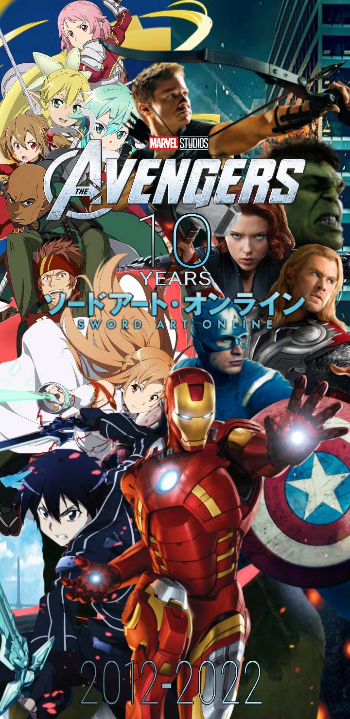 The Avengers X Sword art online 10 years poster by