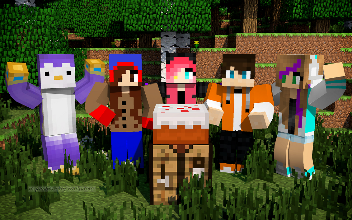 Minecraft, me and my friends (Novaskin.me/wallpaper) 