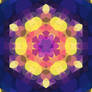 Retro Mandala Flower Pink Yellow and Blue