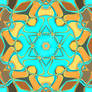 Cartoon Mandala Flower Blue and Yellow