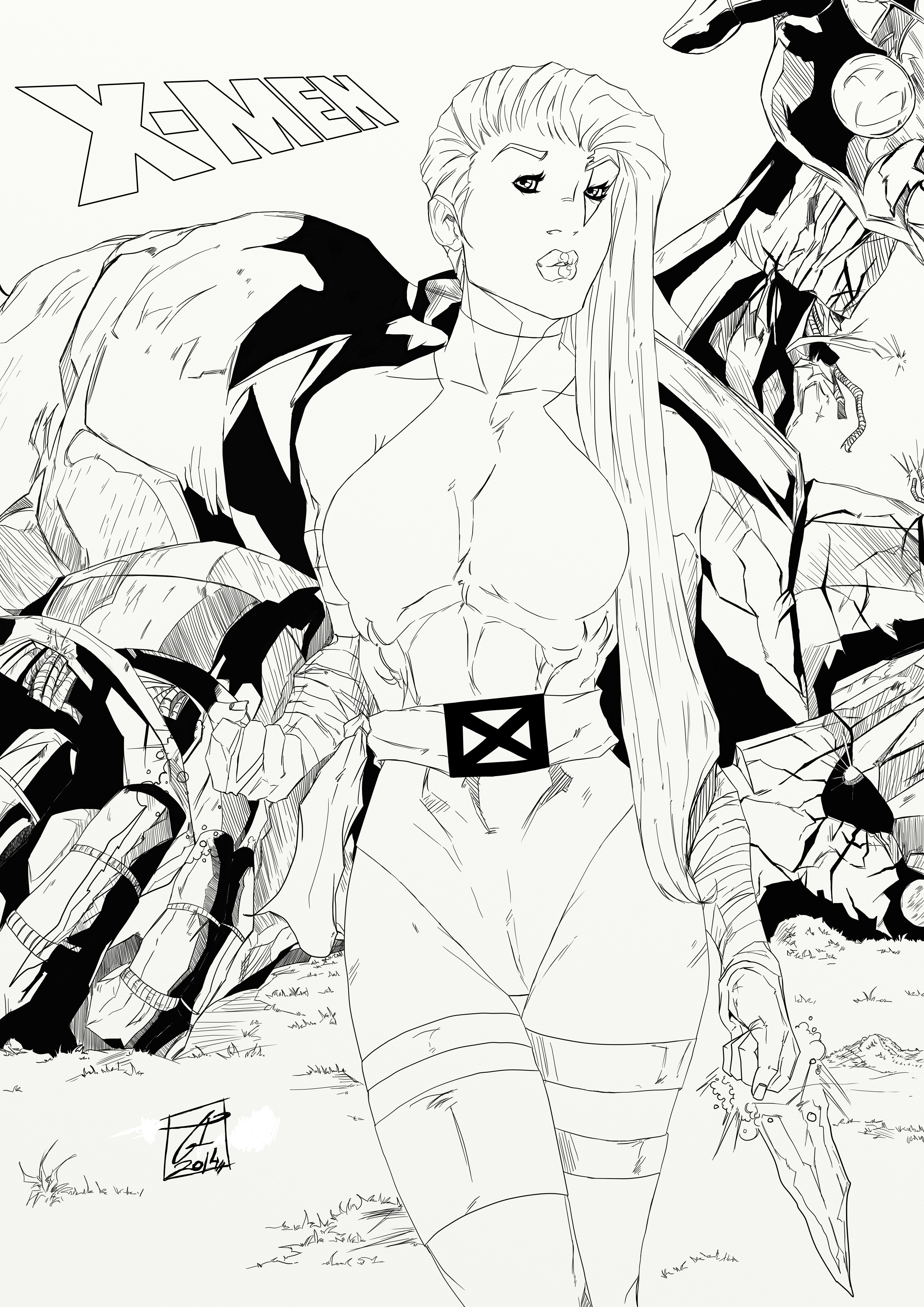 Psylocke vs Sentinel inks