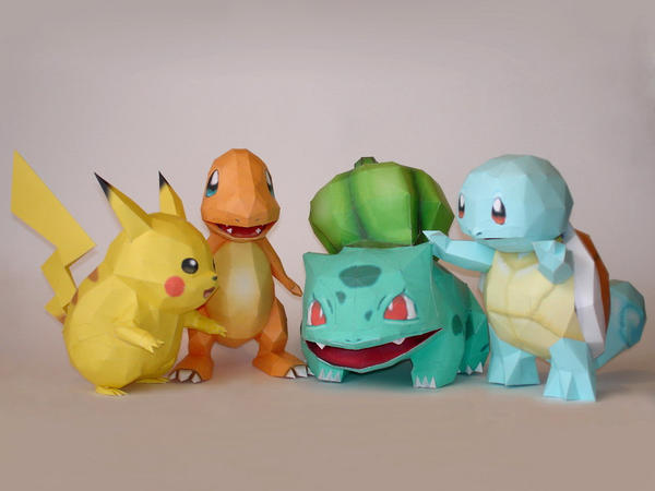 Starter Pokemon Papercraft