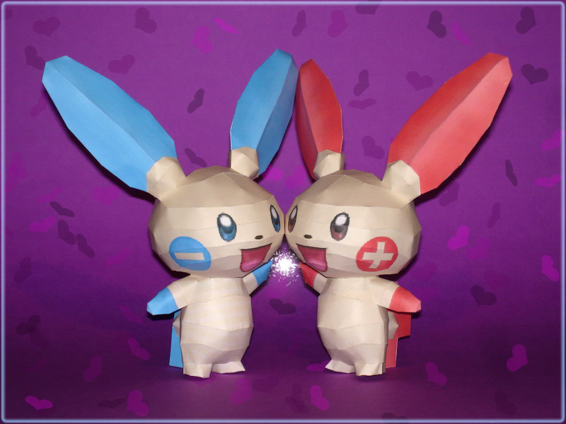 Plusle and Minun Papercraft