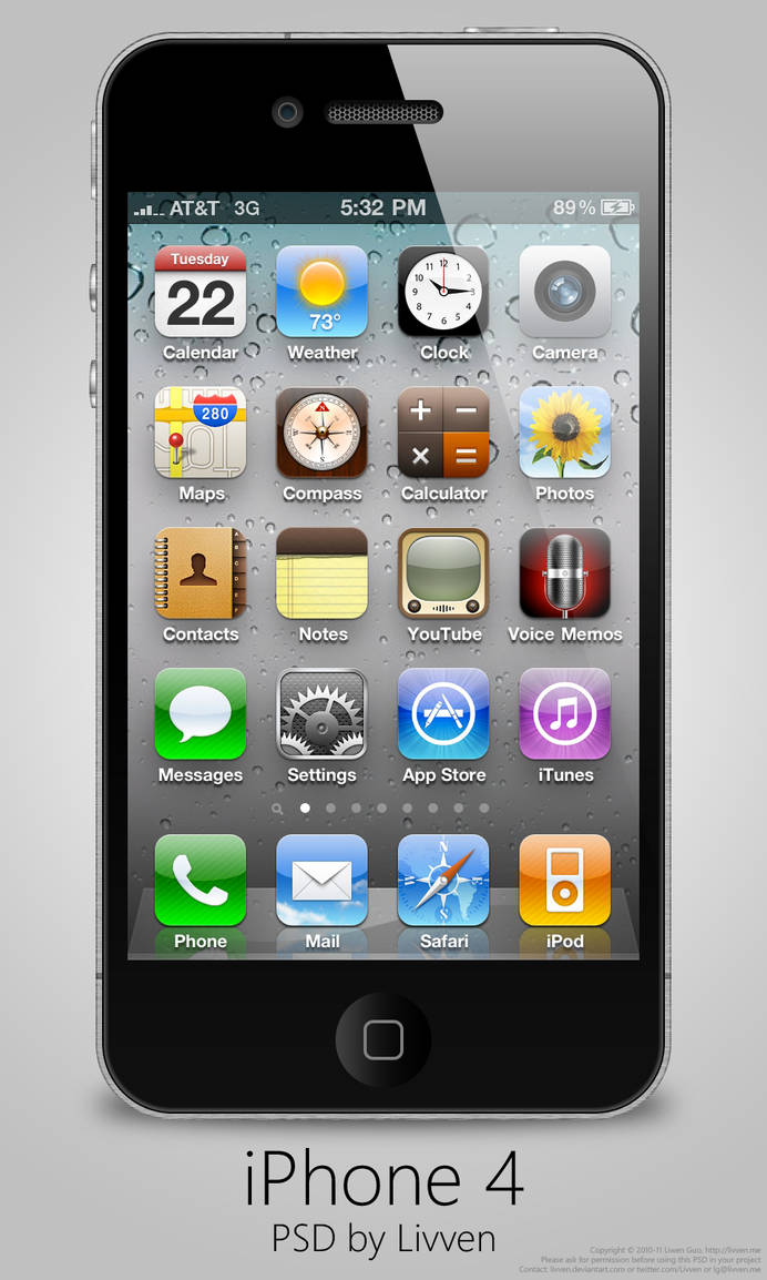 Apple iPhone 4 PSD by Livven
