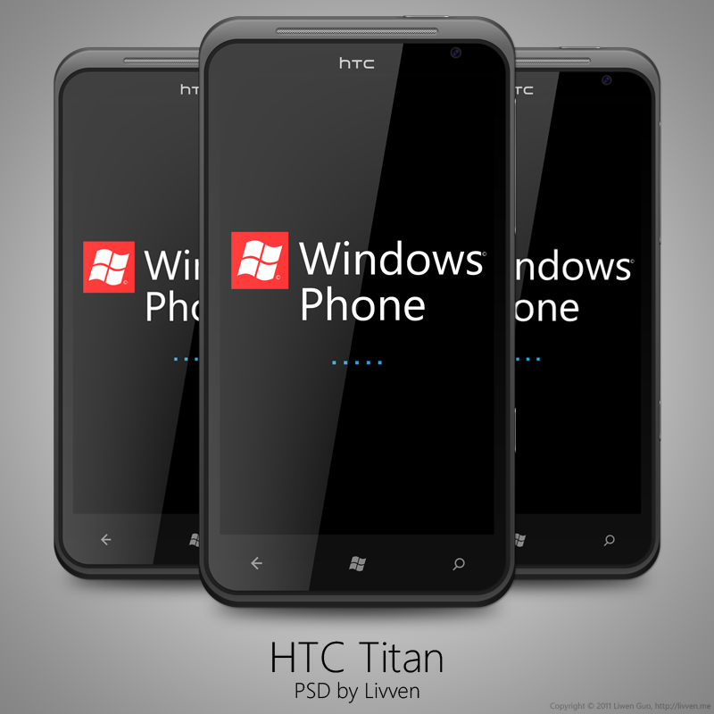 HTC Titan Windows Phone 7 PSD