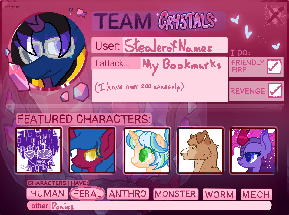 Artfight 2025Team Crystals by StealerofNames on DeviantArt