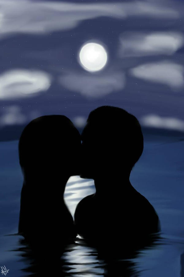 Kissing Under The Moonlight By Monstergirldraw On Deviantart Kissing Under The Moonlight By Monstergirldraw On Deviantart