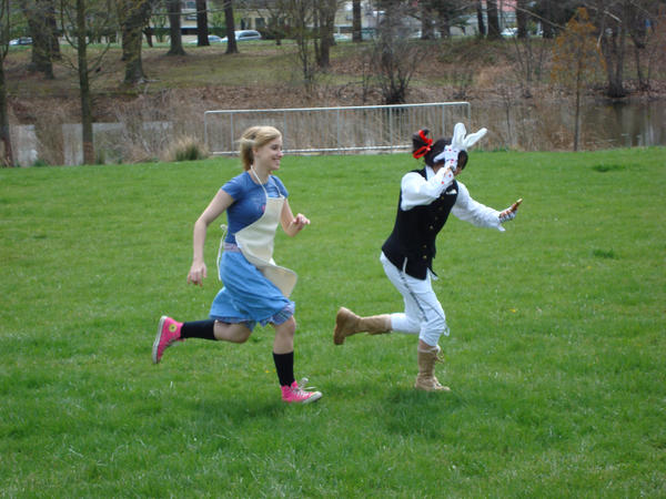 Alice Chasing the White Rabbit by babygiraffe93 on DeviantArt