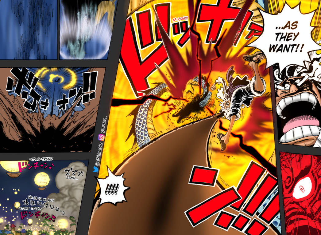 One Piece cap. 1026 // Luffy vs Kaido by goldenhans on DeviantArt