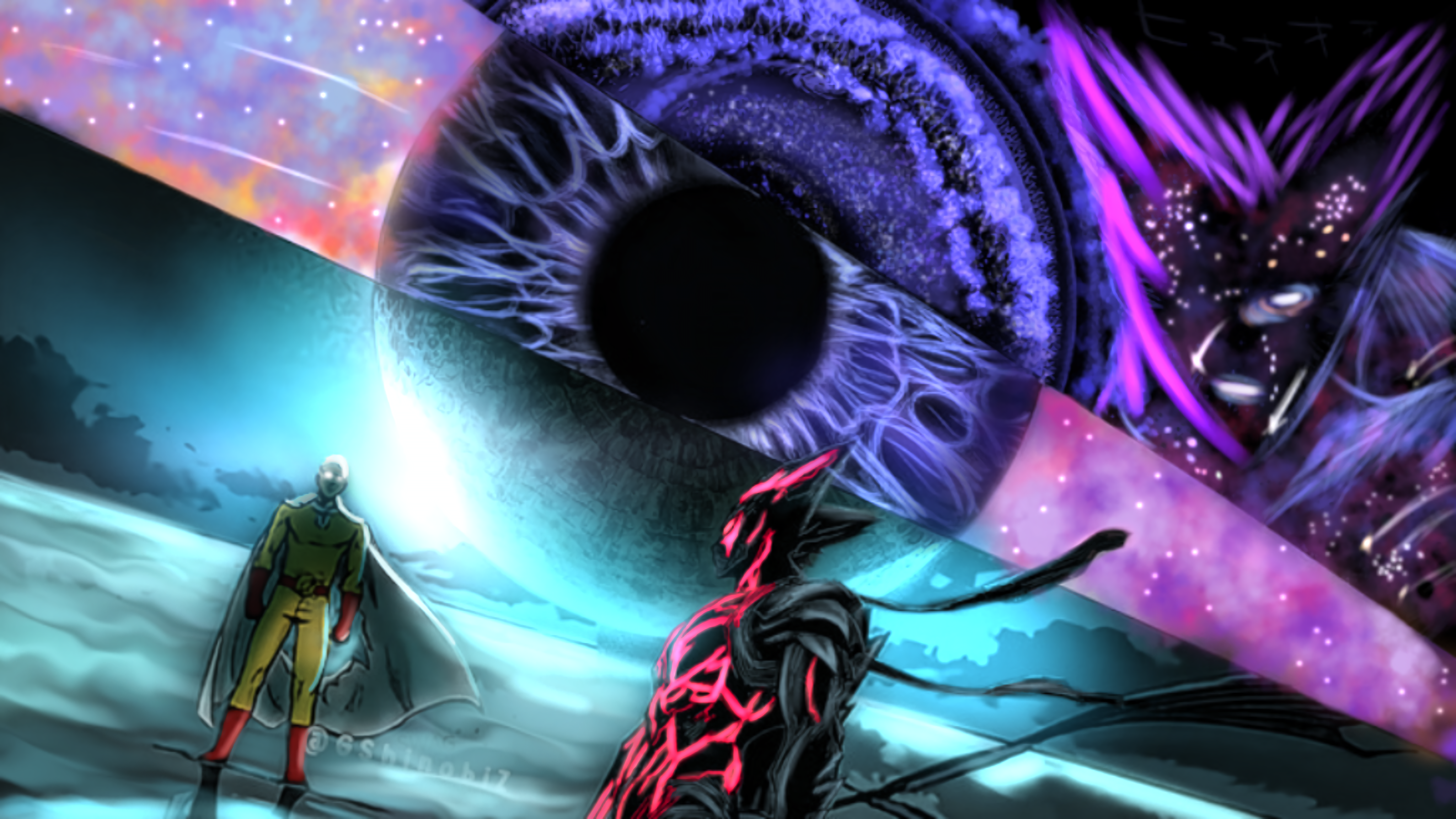 Saitama vs cosmic garou (reference used) by amoghdraws on DeviantArt