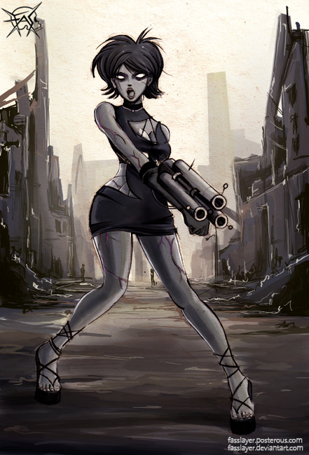 zombie grenade launcher girl
